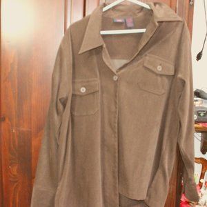 Faux Suade unlined shirt/blazer.